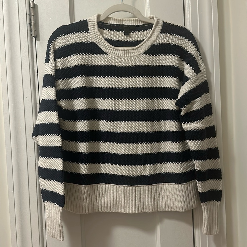 J.Crew Navy/White Striped Summer Sweater
